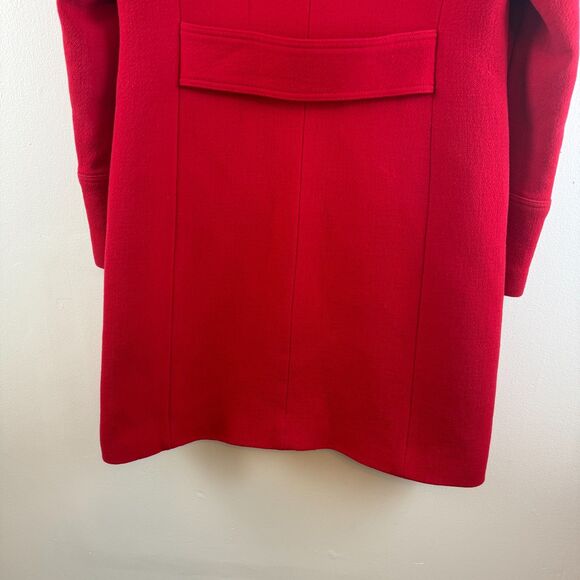 J.CREW Double Cloth Manifattura di Carmignano Italian Wool Pea Coat Red Size 10T - Picture 8 of 13